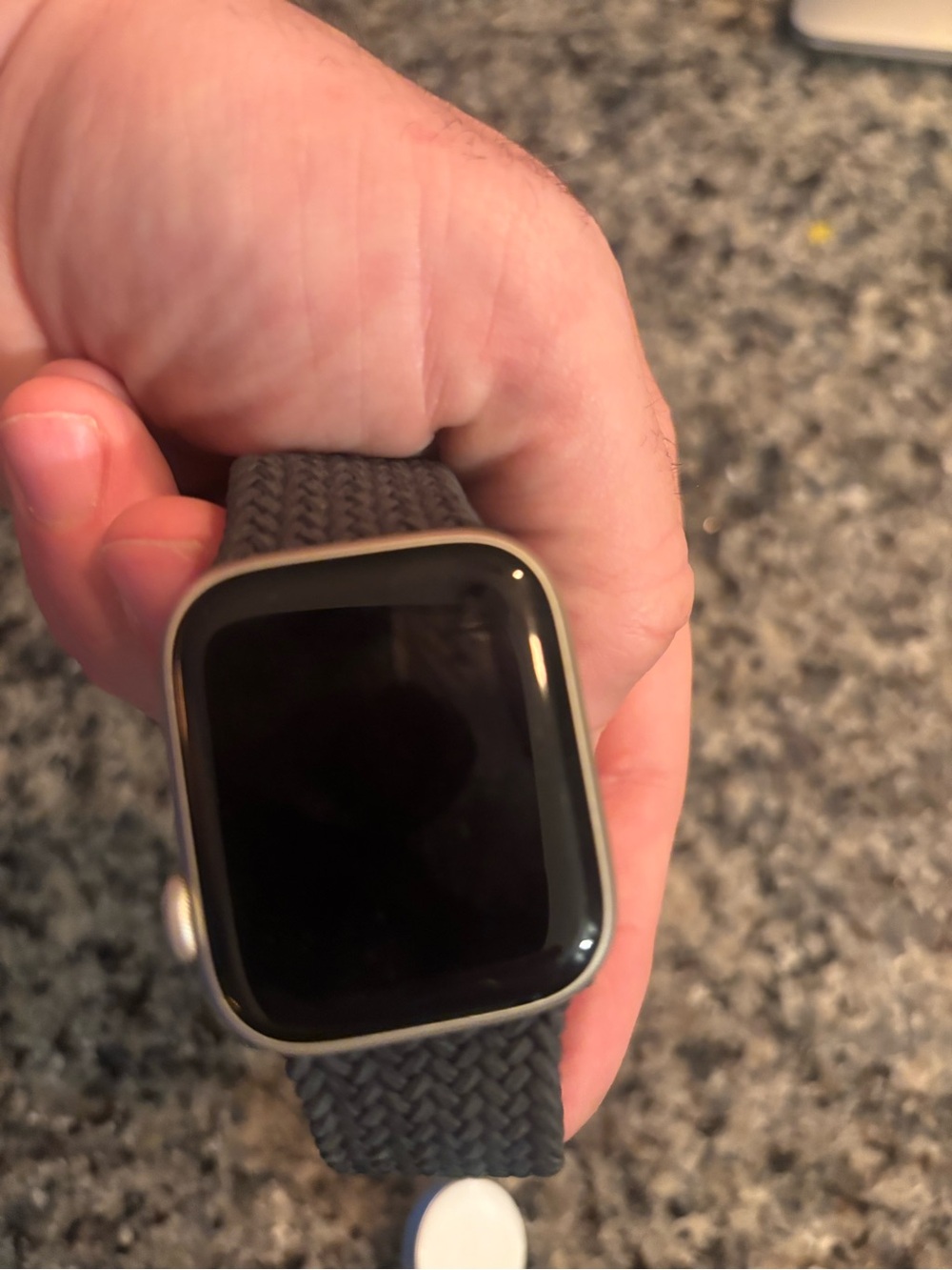 Apple Watch Series 8( Model A2771) Silver with Black Braided Solo Loop - Picture 3 of 6